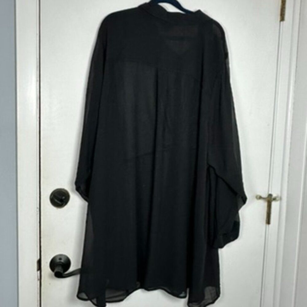 Torrid Chiffon Twist Front tunic Deep Black Size 5 (28) NWT - Picture 10 of 10